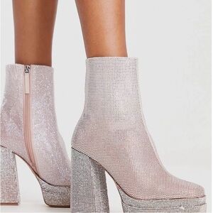 Aldo Pink and Silver Heeled Boots